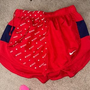 nike red white and blue shorts